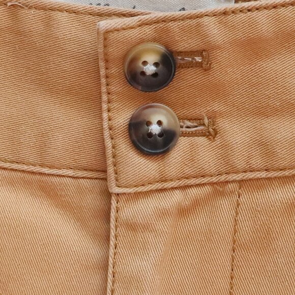 Madewell Camel Tan Cotton Pleated Taper Wide Leg High Waist Slouchy Pants Size 4 - Picture 9 of 12